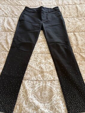 Chico's Black Skinny Pants with Studded Hem